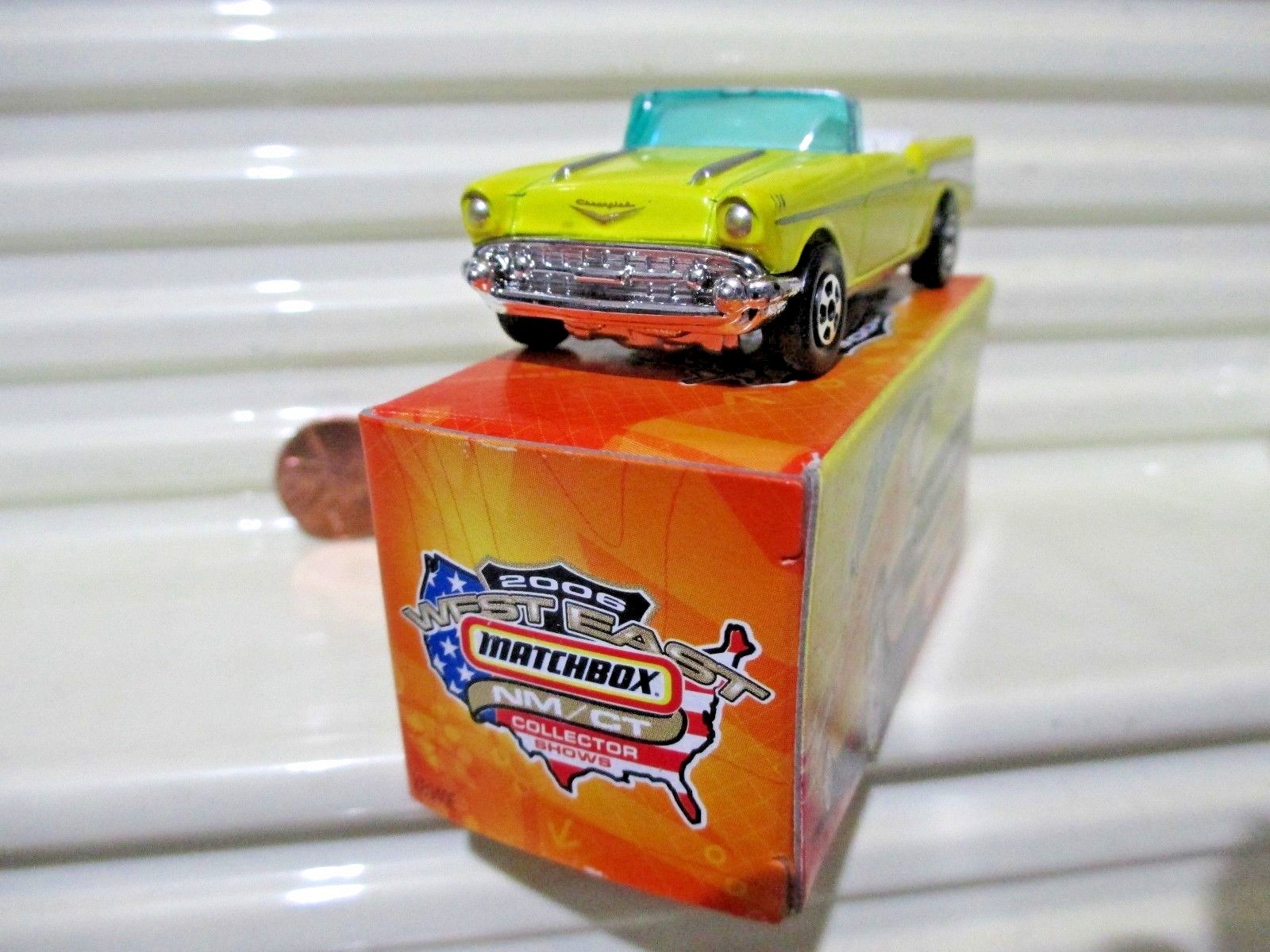 2006 MATCHBOX USA TOY SHOW DEALER YELLOW 1957 CHEVY BELAIR SUPERFAST MINT BOXED*