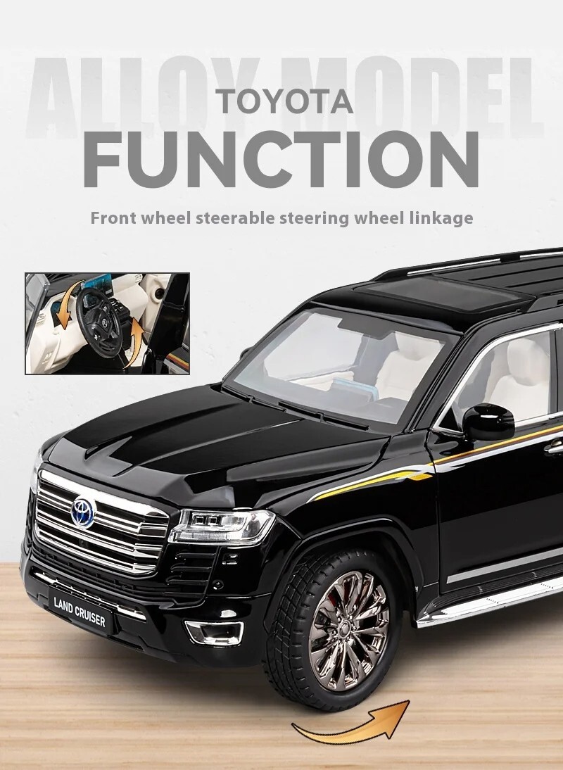 TOYOTA LAND CRUISER LC300 Model car Black 1:18 SUV
