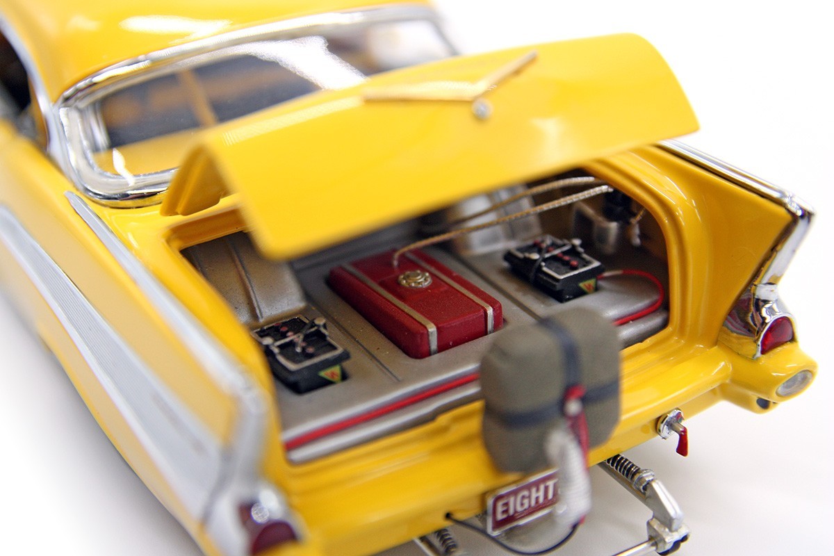 1957 Chevrolet Bel Air Pro Street Hardtop (1:24) Yellow Diecast (LOOSE), by DM
