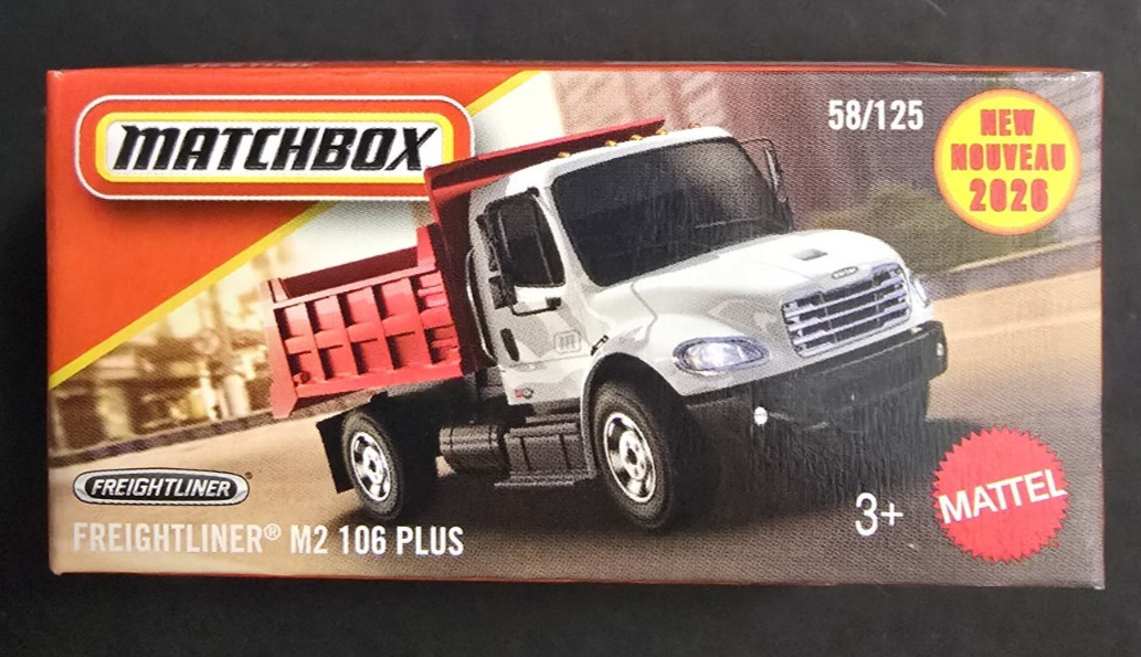 Matchbox Power Grabs Freightliner M2 106 Plus Dump Truck Red White 58/125 2026