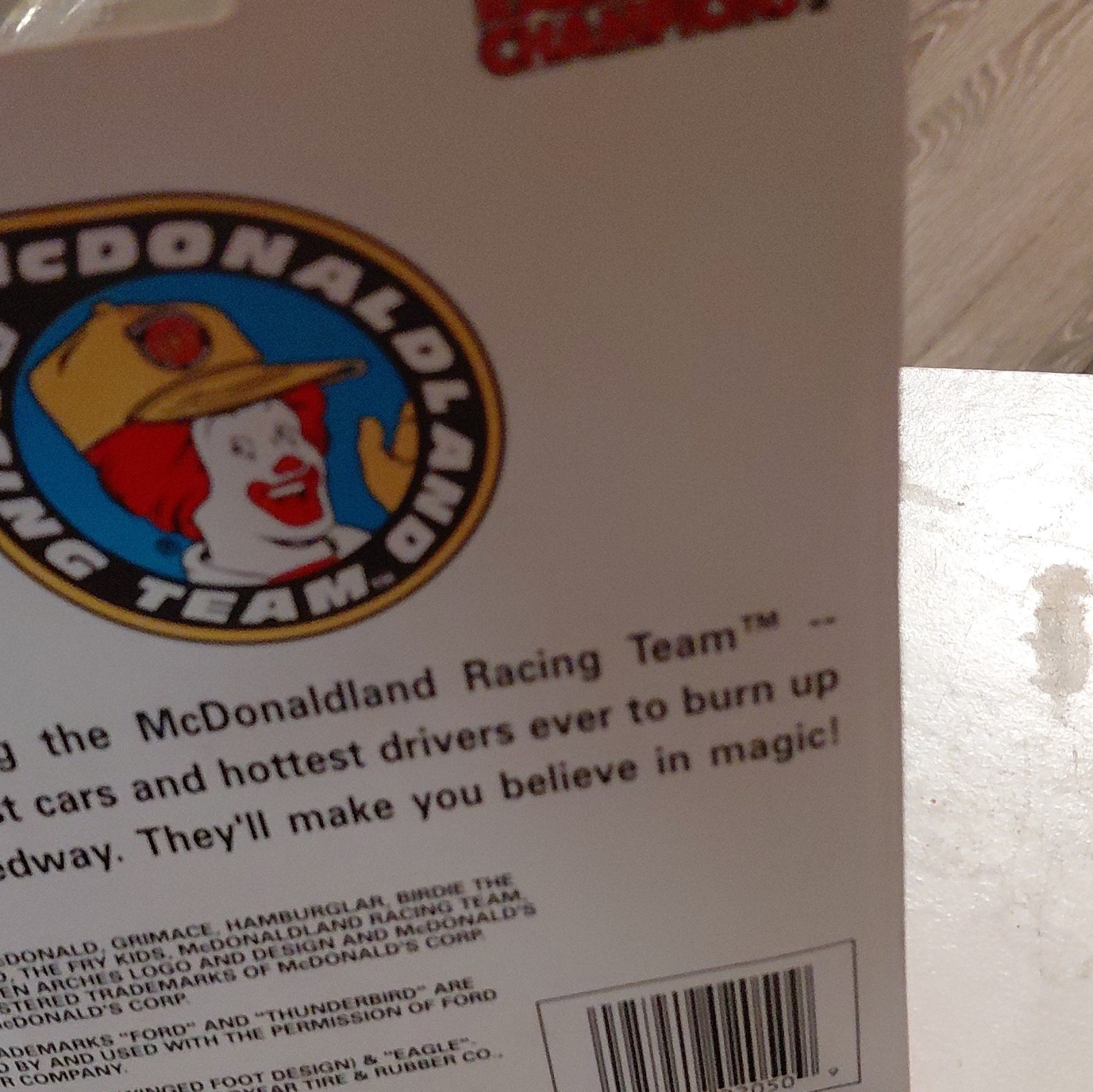 Racing Champions Ford Thunderbird McDonaldland 1:64 Orange 1993 Stand
