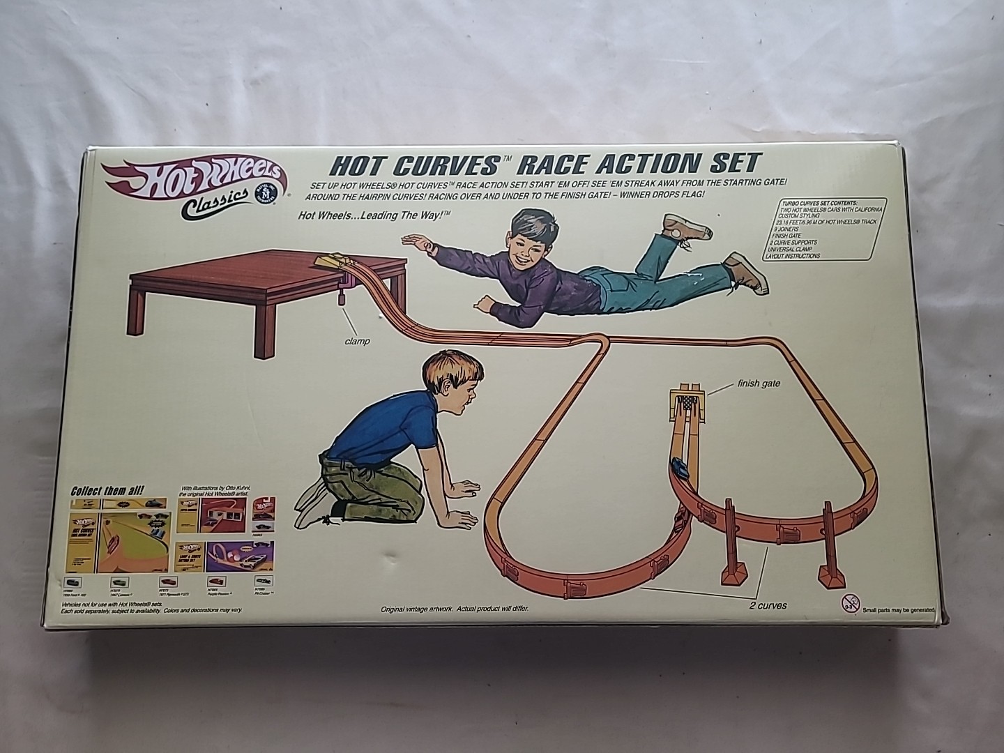 Hot Wheels Classics Hot Curves Race Action Set Complete With 2 CarsUnopened Box.