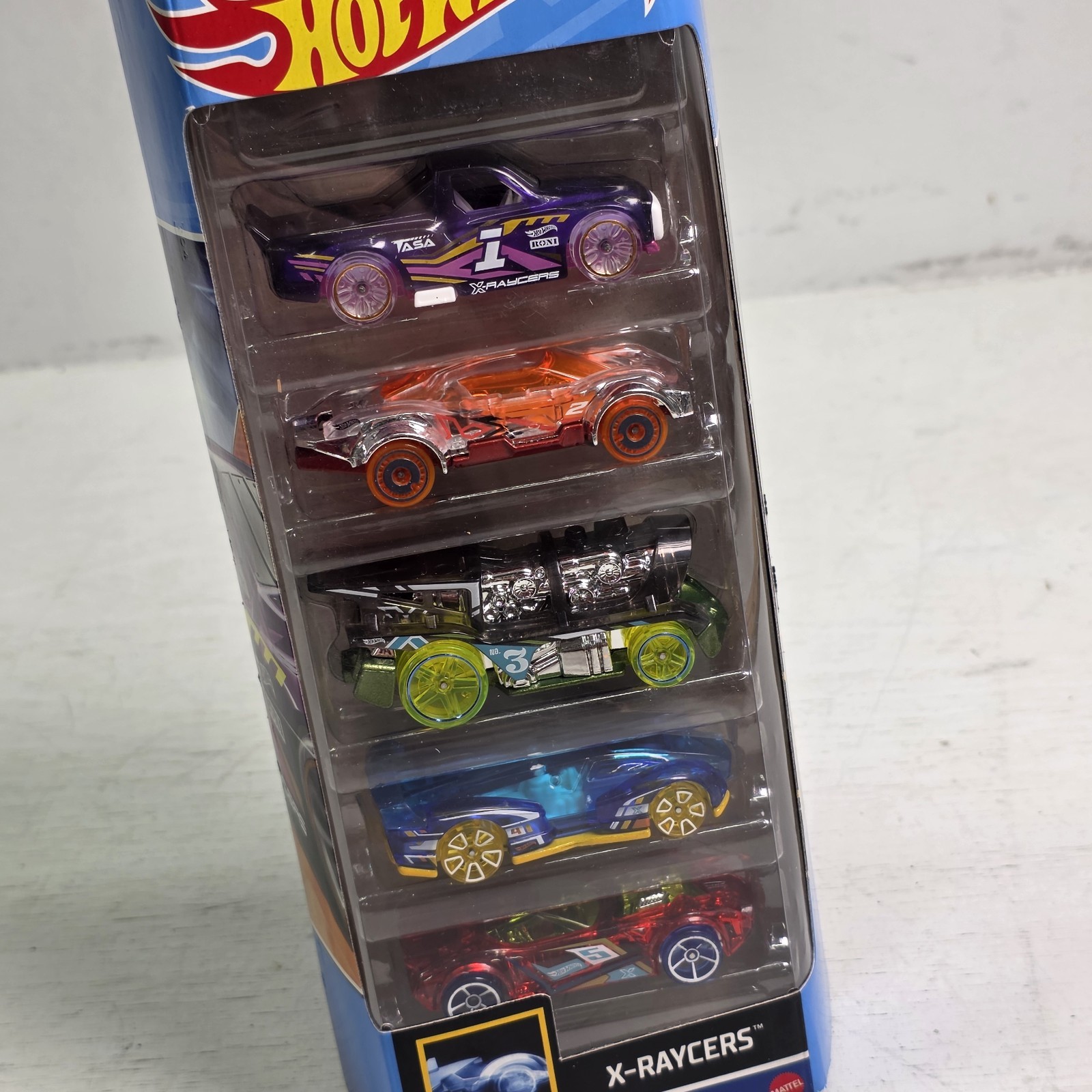 Hot Wheels 5-Pack X-Raycers Neon Wheel Race Cars Clear Vehicle Car New Sealed