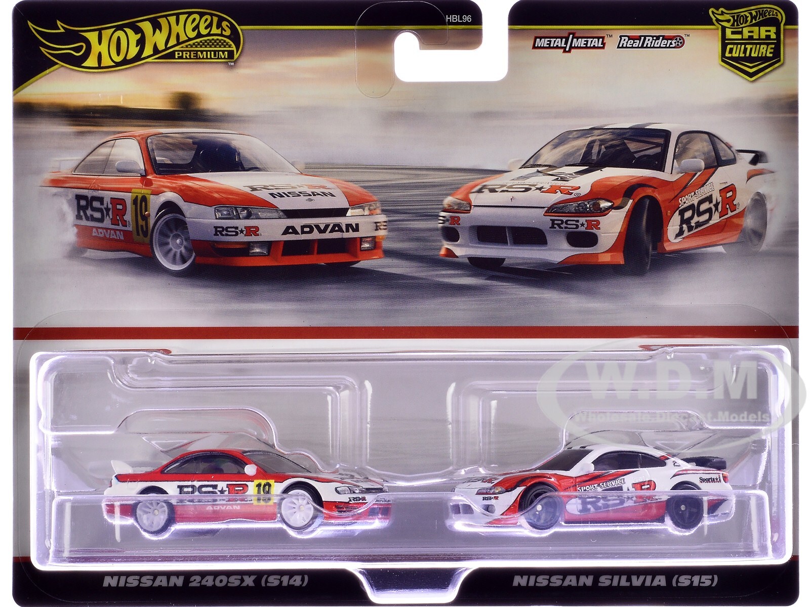 NISSAN 240SX (S14) RHD #19 & SILVIA (S15) 2PC SET BY HOT WHEELS HRR84-956 N