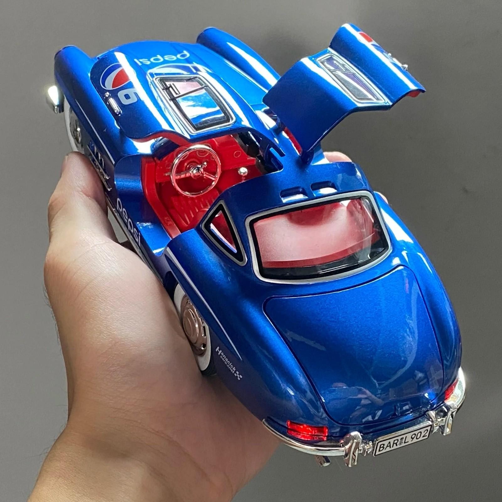 1:24 Mercedes Benz 300SL Pepsi Alloy Diecast Car Model Sound/Light Gift NEW