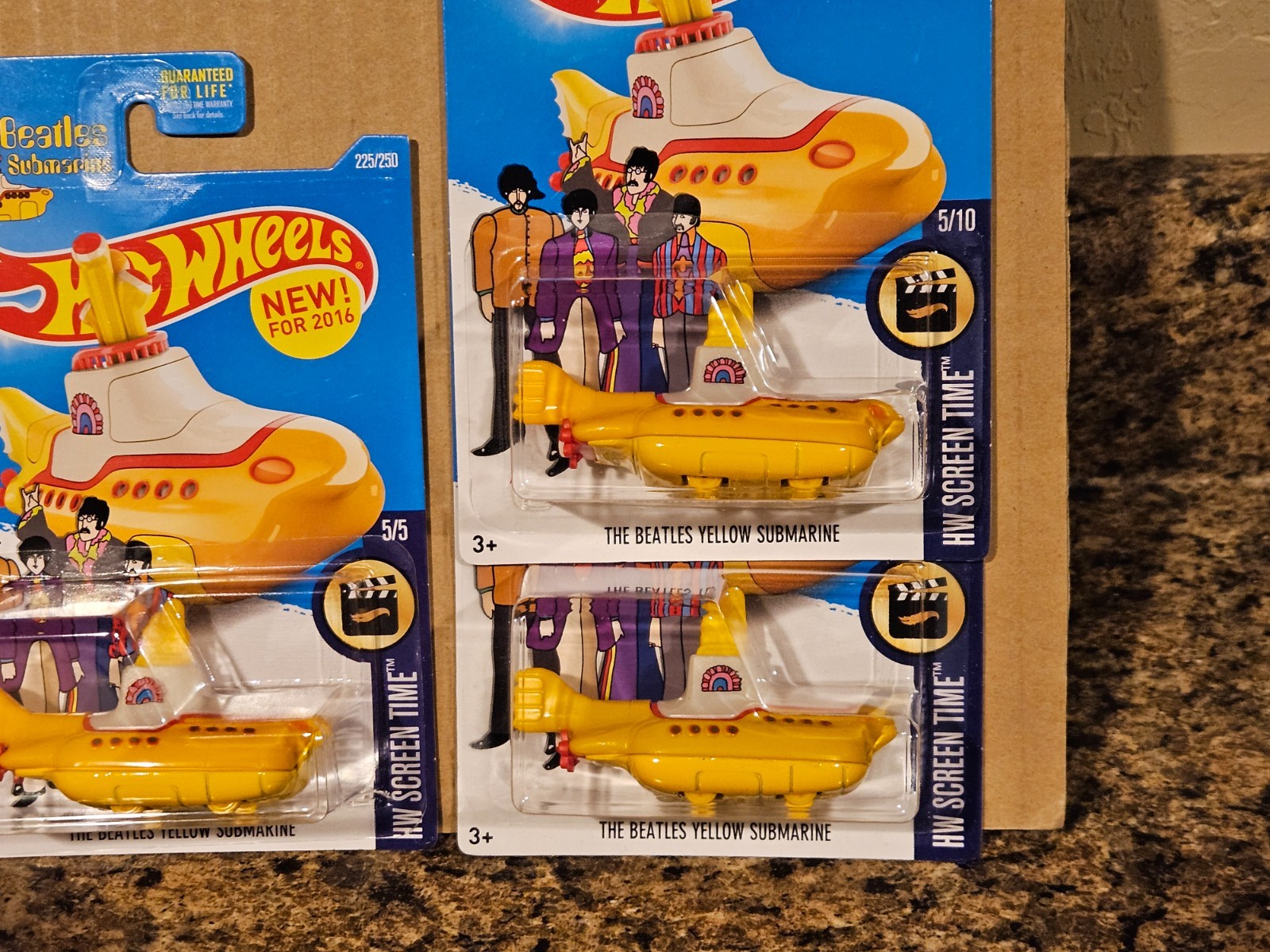 Hot Wheels Lot of 4 The Beatles Yellow Submarine New Models Screen Time