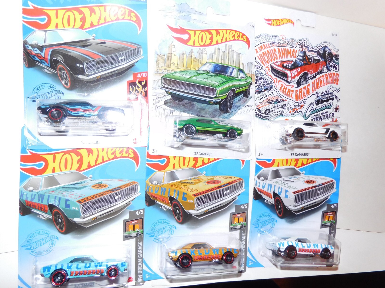 Lot of 6 Hot Wheels ** ’67 Camaro ** Kroger, Dollar General and Walmart Excusiv