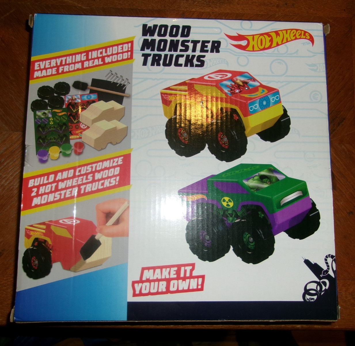 Hot Wheels Tara Toy 2pk Wood Racer – Hulk/Iron Man (58788) BRAND NEW
