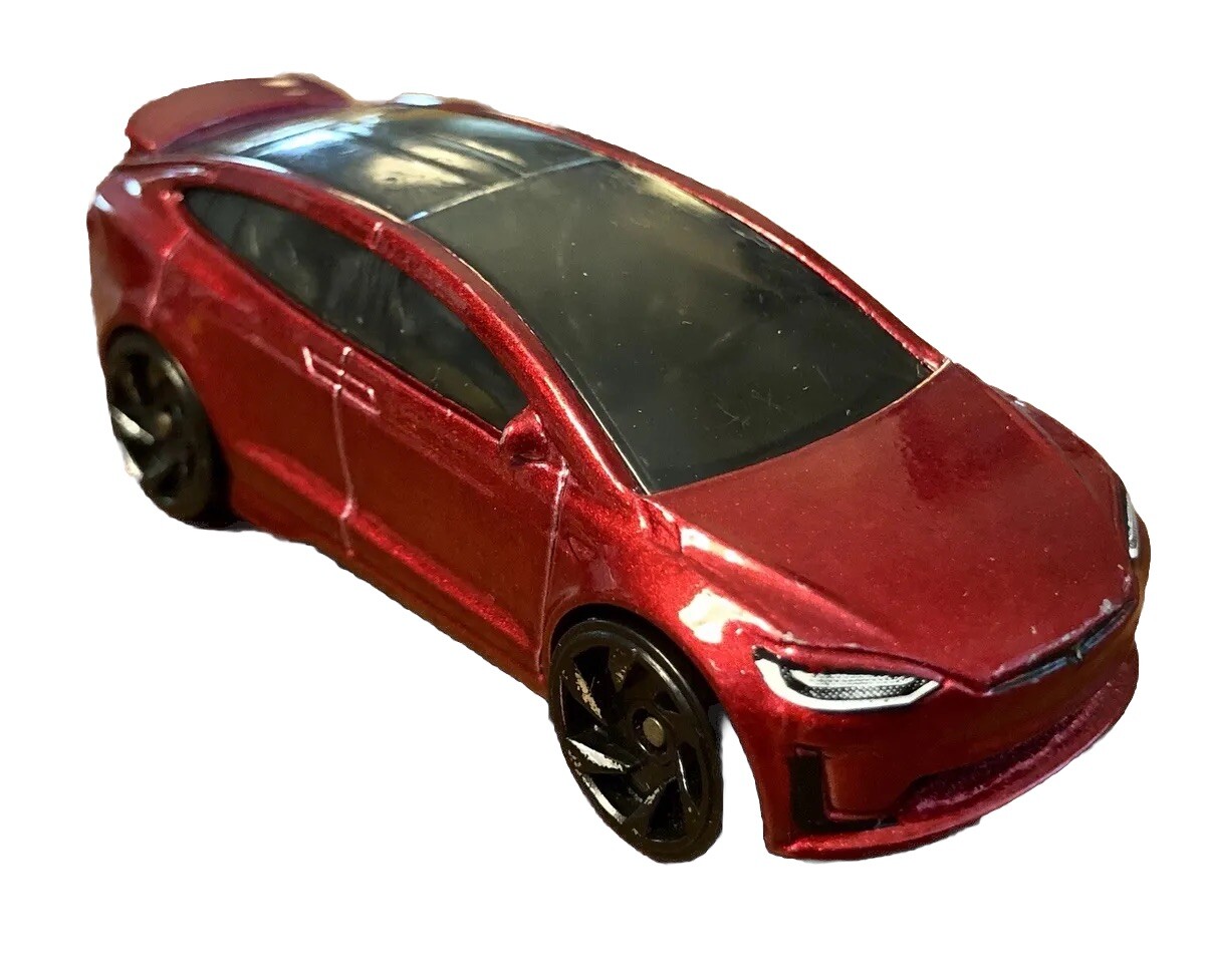 2016 Hot Wheels Tesla Model X Red DTX01 Diecast Toy Car 1:64 Mattel Elon Musk