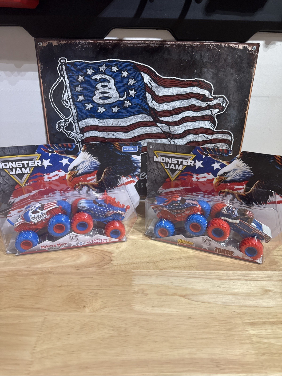 Monster Jam Stars and Stripes NEW** Set of 2 Double Packs 2026