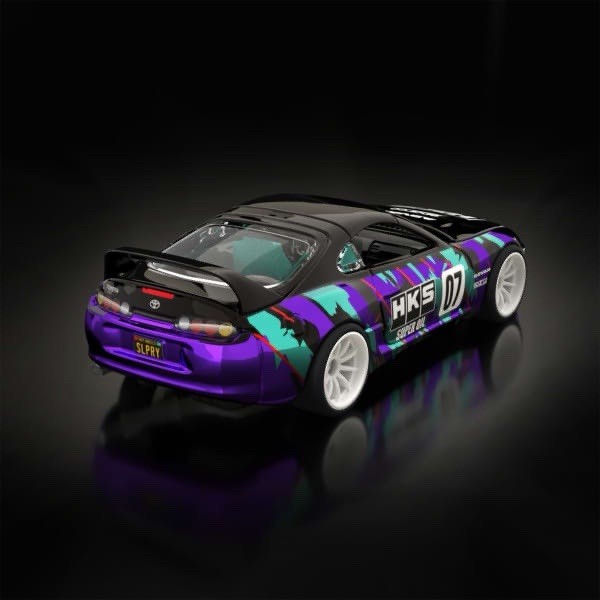 Hot Wheels RLC sELECTIONs 1997 Toyota Supra HKS “oil splash” with Removable Top!