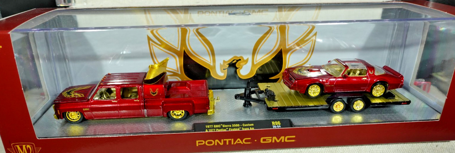 M2 Machines 1977 GMC Sierra 3500 & 1977 Pontiac Firebird Trans Am CHASE 1/64