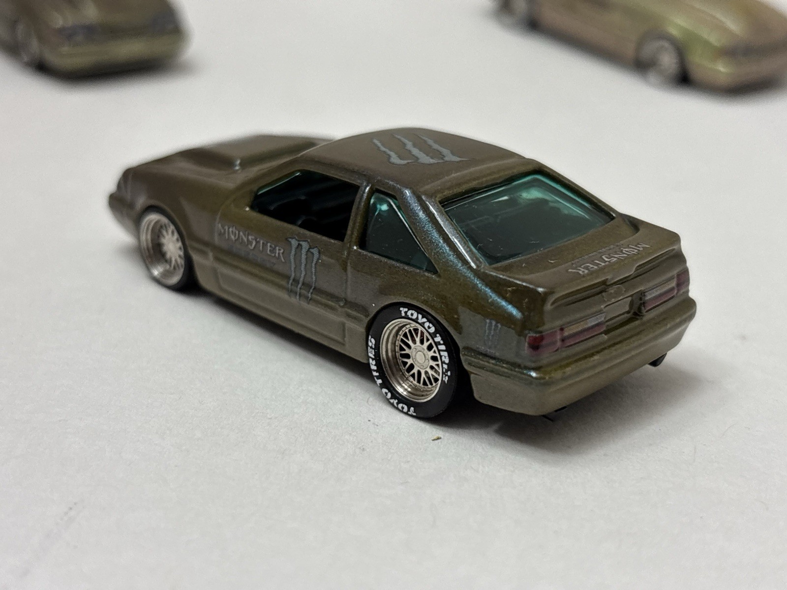 Hot Wheels FOX BODY Monster Energy 1992 Ford Mustang CUSTOMS LOT X 3 Green 🔥🏁