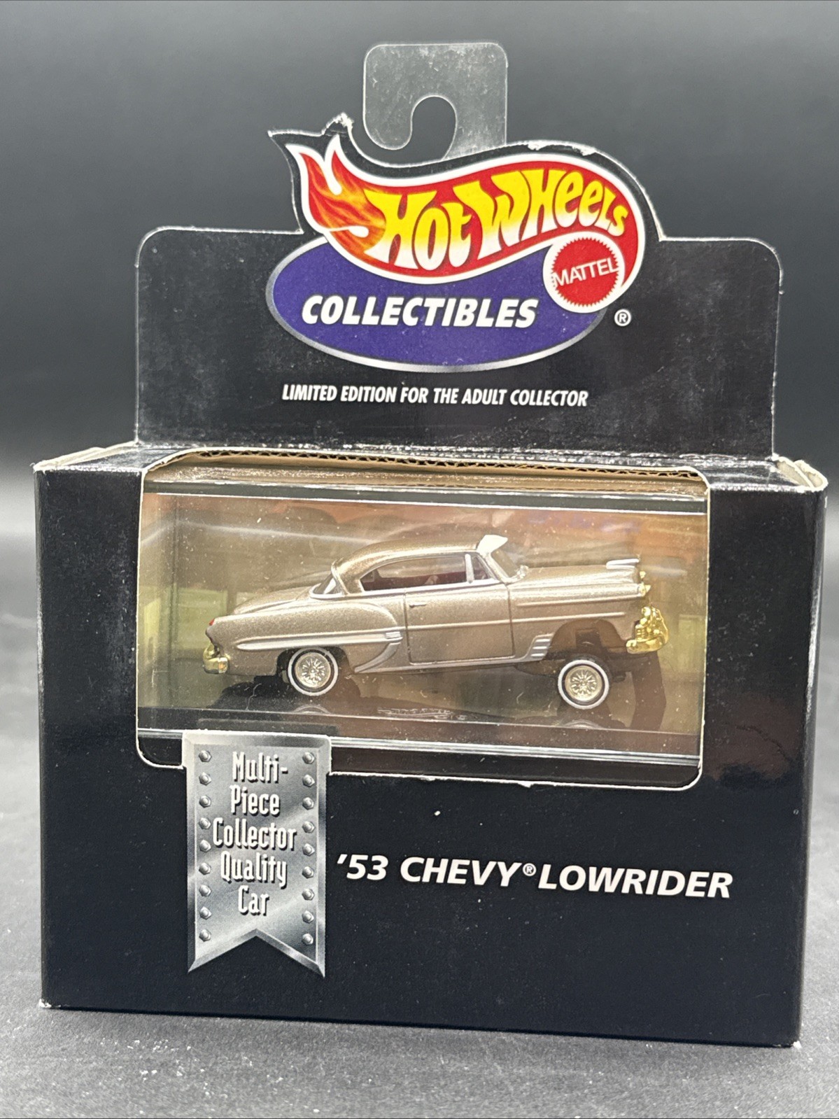🦨2000 Hot Wheels Collectible Black Box TAN 53 CHEVY LOWRIDER real riders LOOK