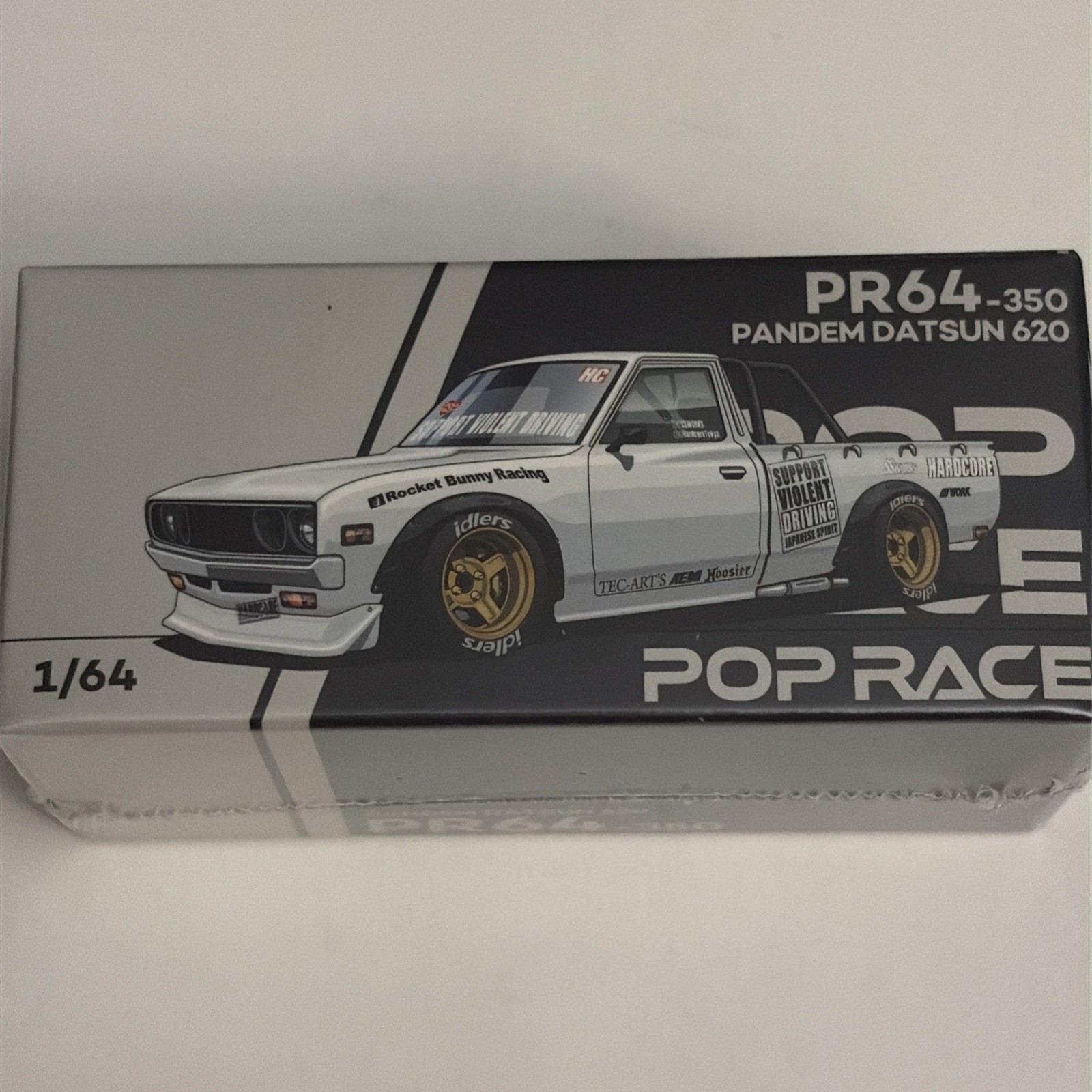 1/64 Pop Race Pandem Datsun 620 With Support Violent Driving On The Sides Sealed