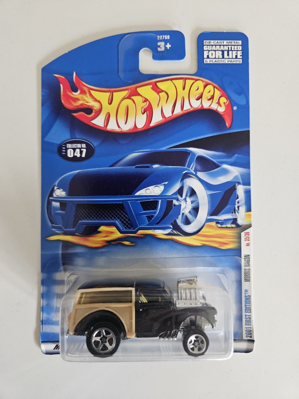 Hot Wheels Morris Wagon 2001 First Editions Collector #047 Black/Tan Read