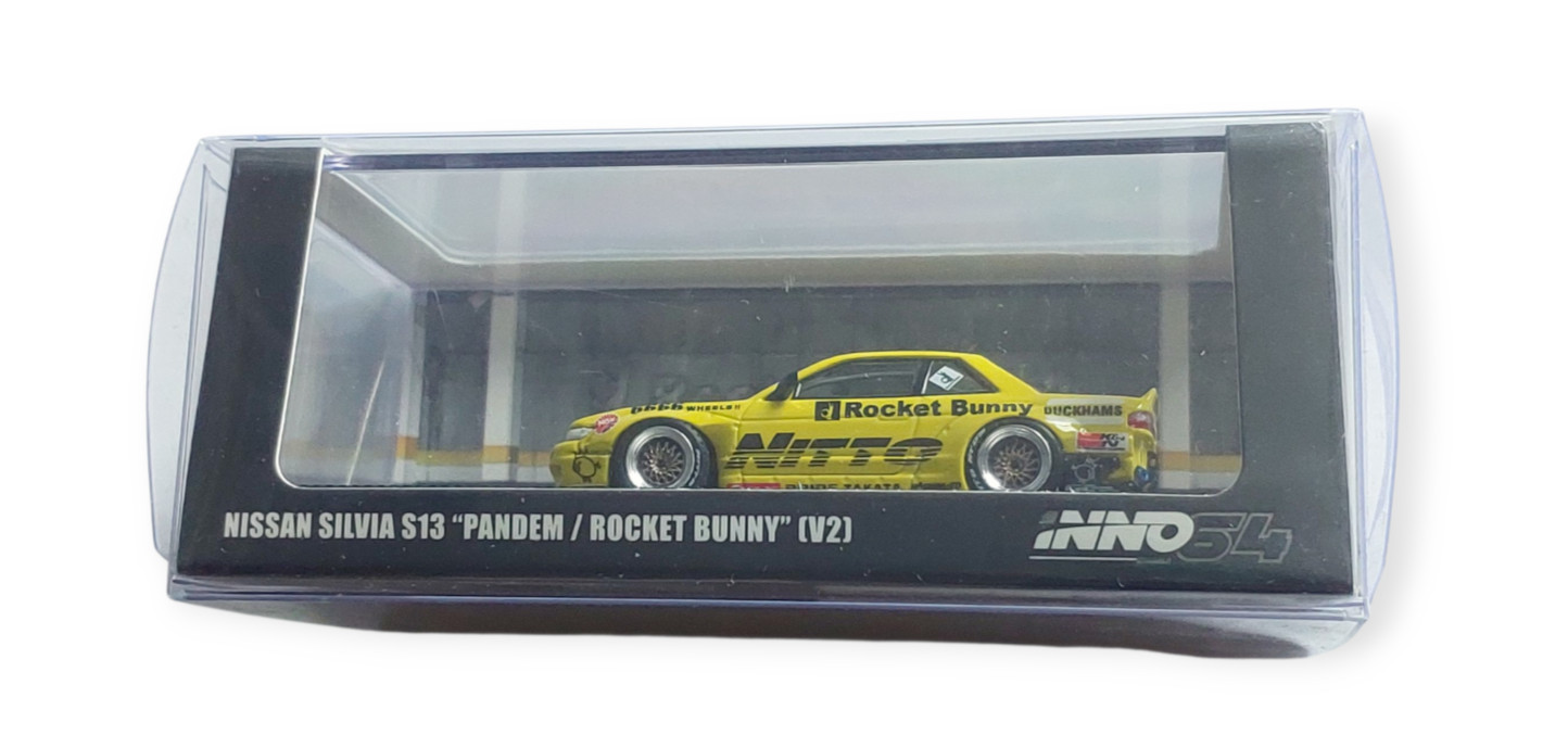 Inno64 Nissan Silvia S13 V2 Pandem Rocket Bunny Light Yellow 1:64