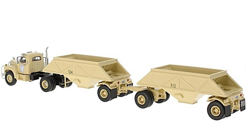 CHOSE MACK B-61T SWB Semi tractor truck bottom dump trailer NEO RESIN 1/64 n DCP