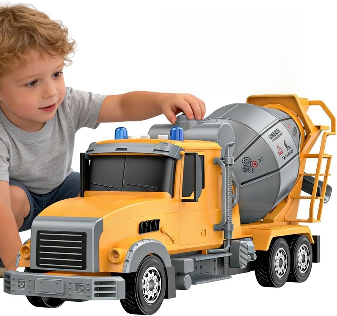 14 Inch Large Mixer Truck with Sounds,Toys for 3 4 5 6 7 8 Years Old Boys,Boy…