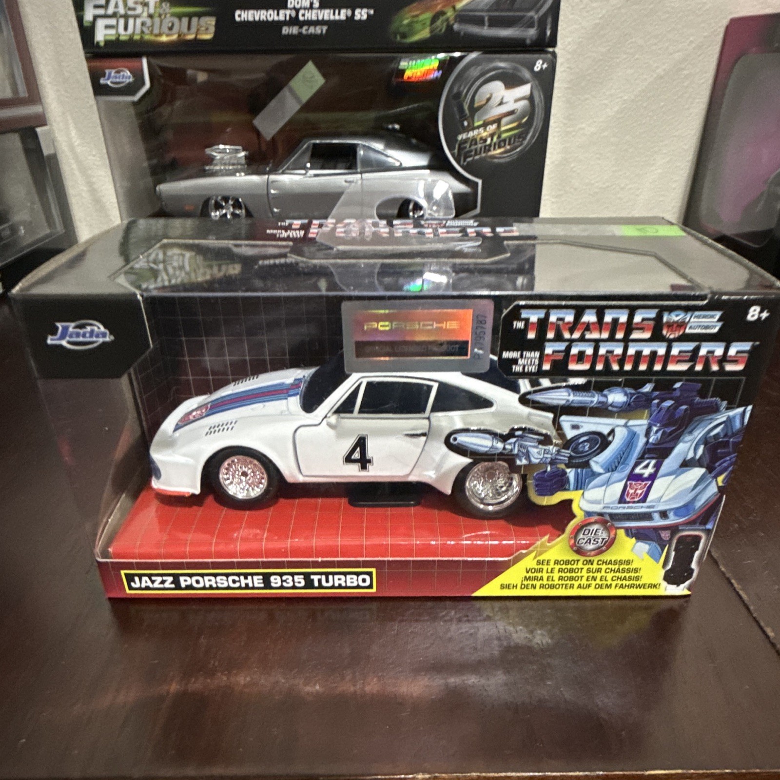 Jada Transformers 1:24 Jazz Porsche 935 Turbo Diecast White/Blue/Red Unopened