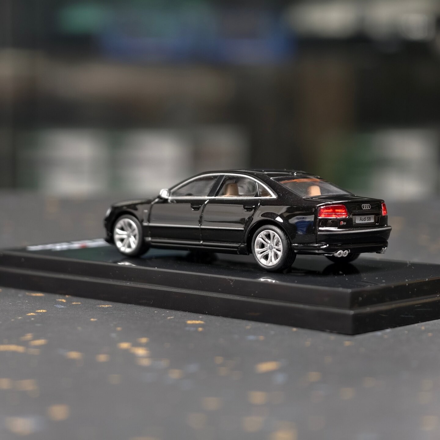 1:64 S8 2008 Black Alloy Diecast Model Car Collectible Gift Display