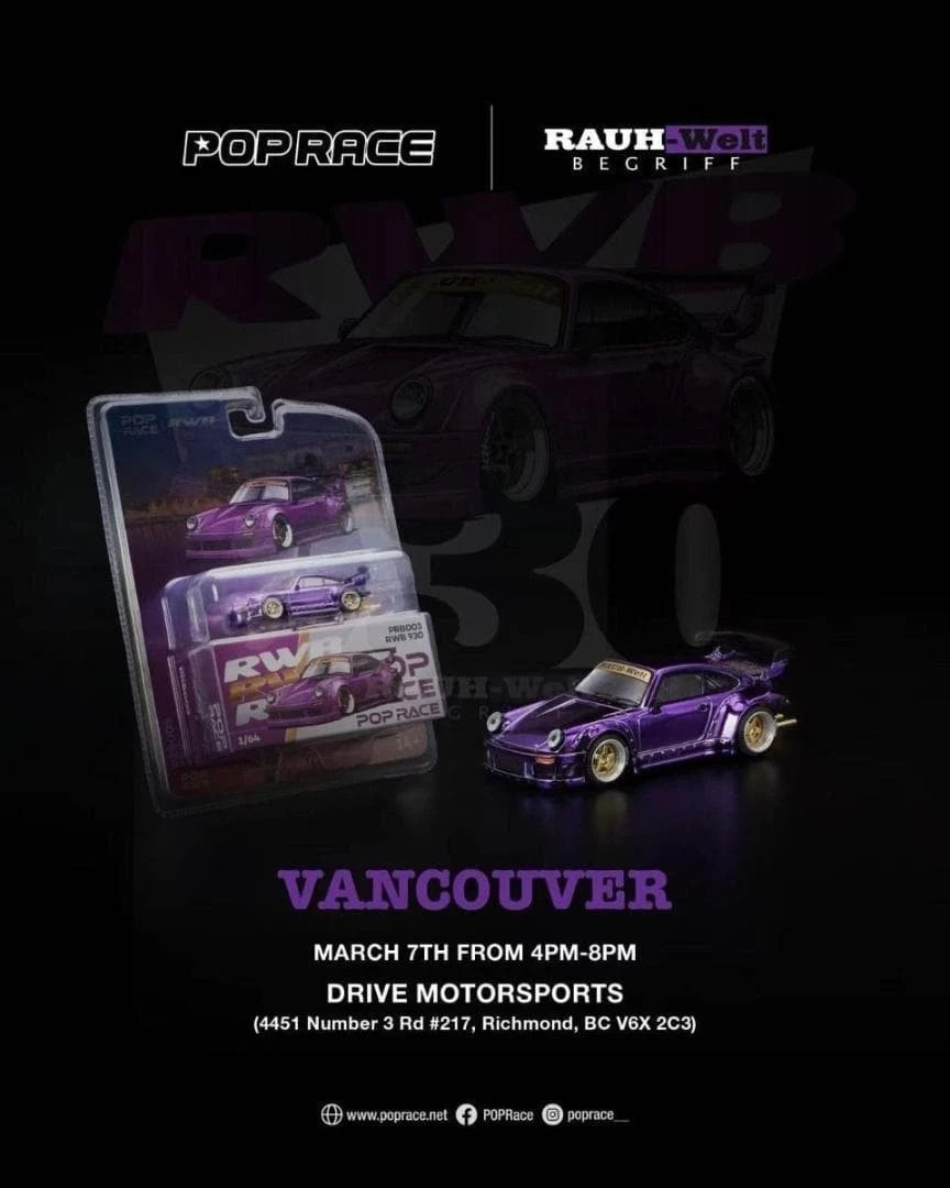 POPRACE 1/64 RWB 930 Purple Chrome – Vancouver 2026 Edition