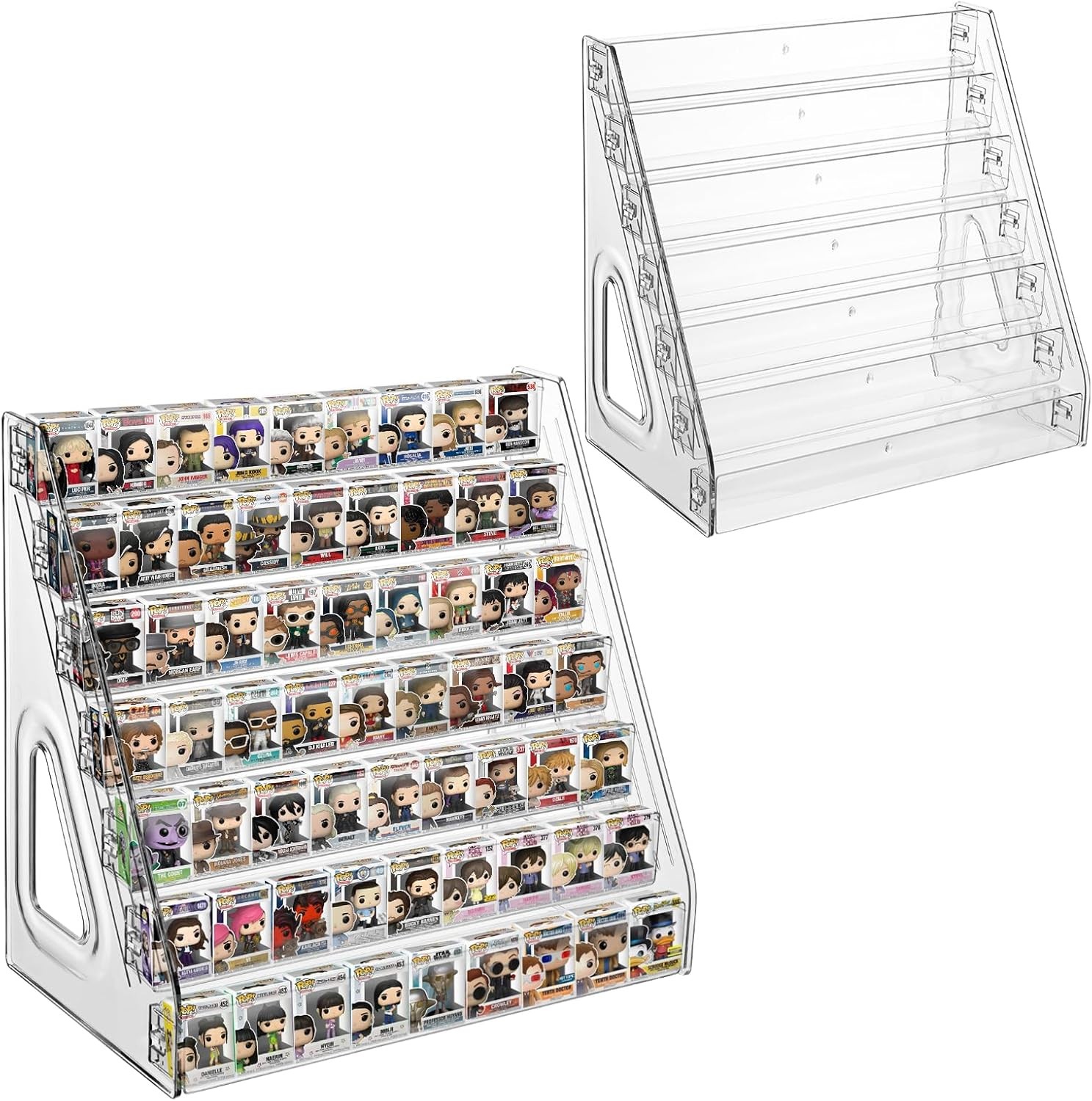 2 Pack 7 Layers Clear Display Shelf for Funko Pop,Mini Collectible Toys