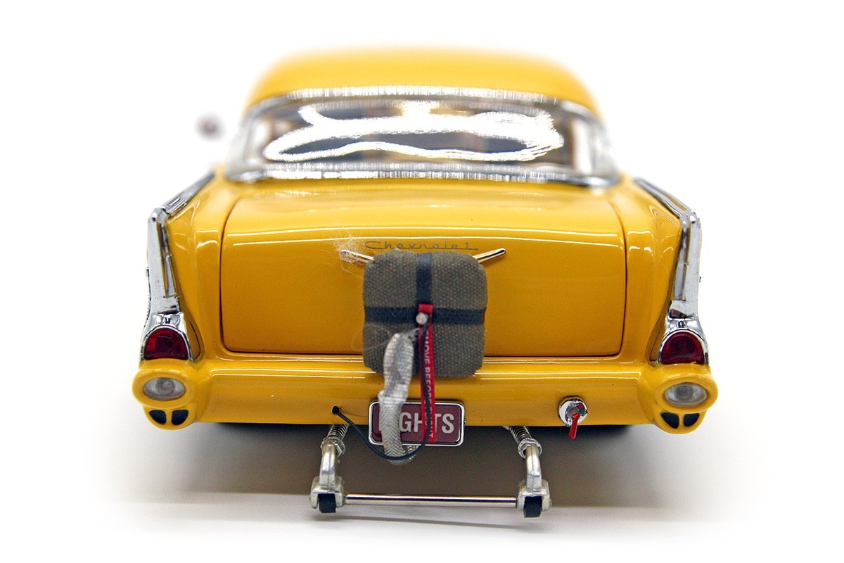 1957 Chevrolet Bel Air Pro Street Hardtop (1:24) Yellow Diecast (LOOSE), by DM