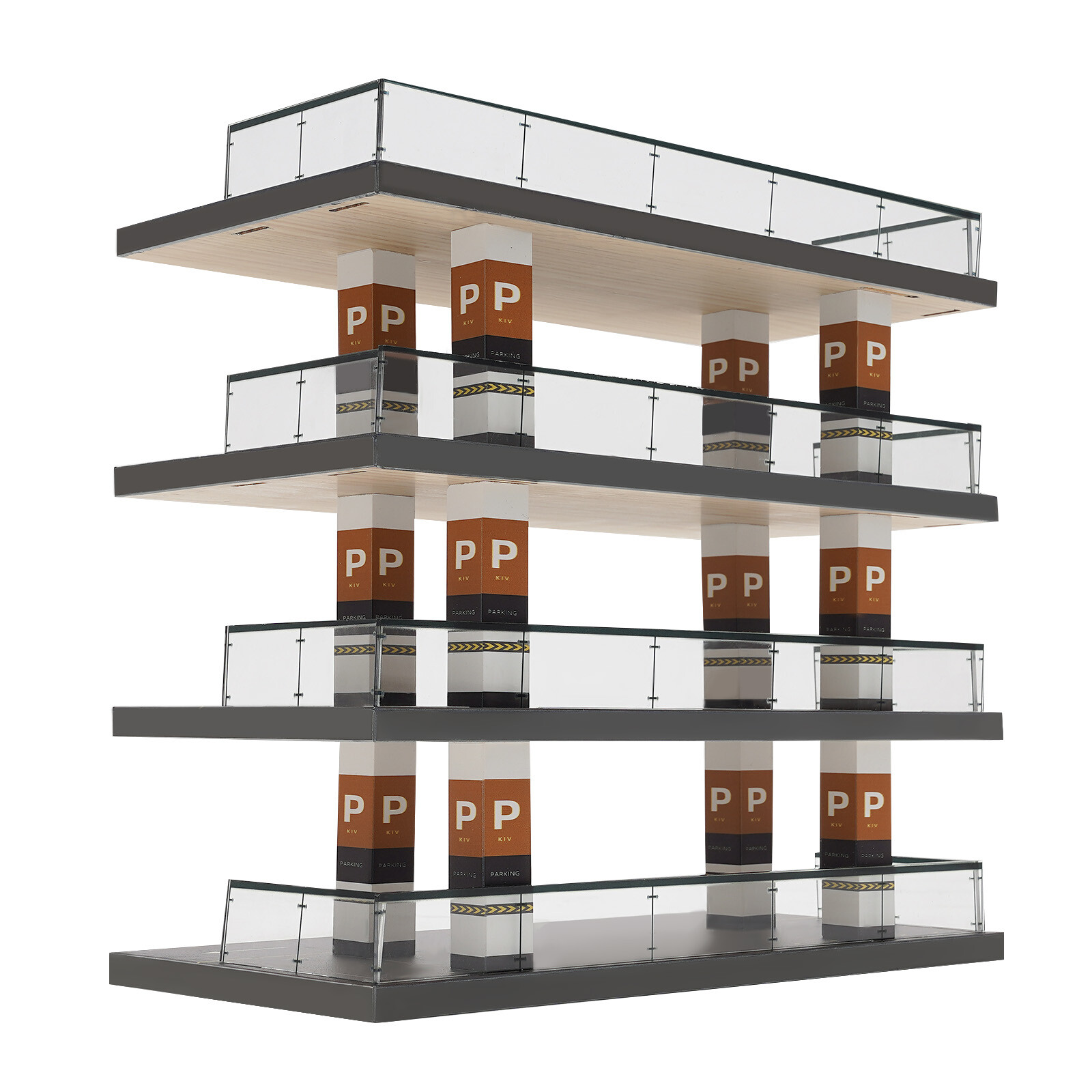 4-Story Diorama 1/64 Car Garage Model Parking Lot Backdrop Display Scene Model