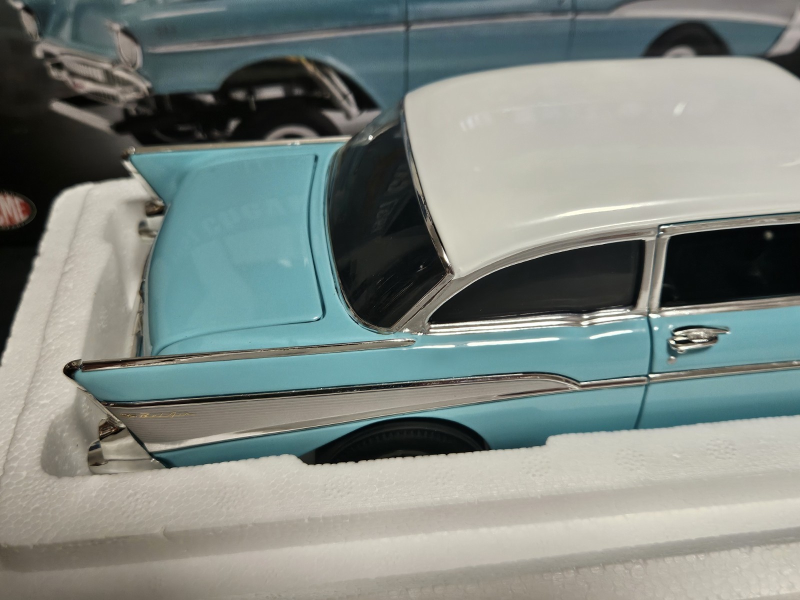 ACME 1:18 SCALE DIECAST 1957 CHEVROLET BEL-AIR GASSER IN LARKSPUR BLUE. NEW!!