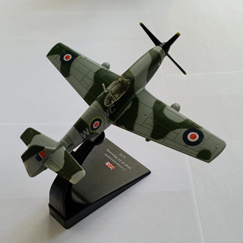 1:72 Alloy Diecast Military Model United Kingdom P-51 Mustang Fighter Aircraft