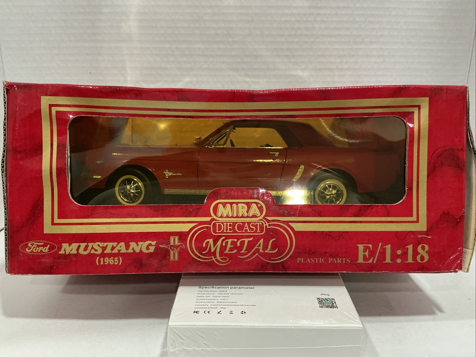 MIRA GOLDEN LINE 1965 Ford Mustang ~ Red Hard Top 1:18 Die Cast Car