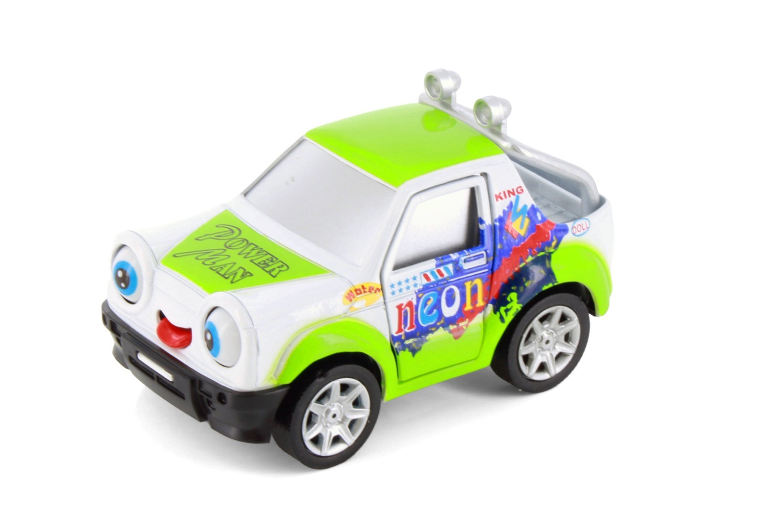 Cutie Cars w/Movable Eyes & Tongues – Power Man, Green – Showcasts 403/4D – 4″