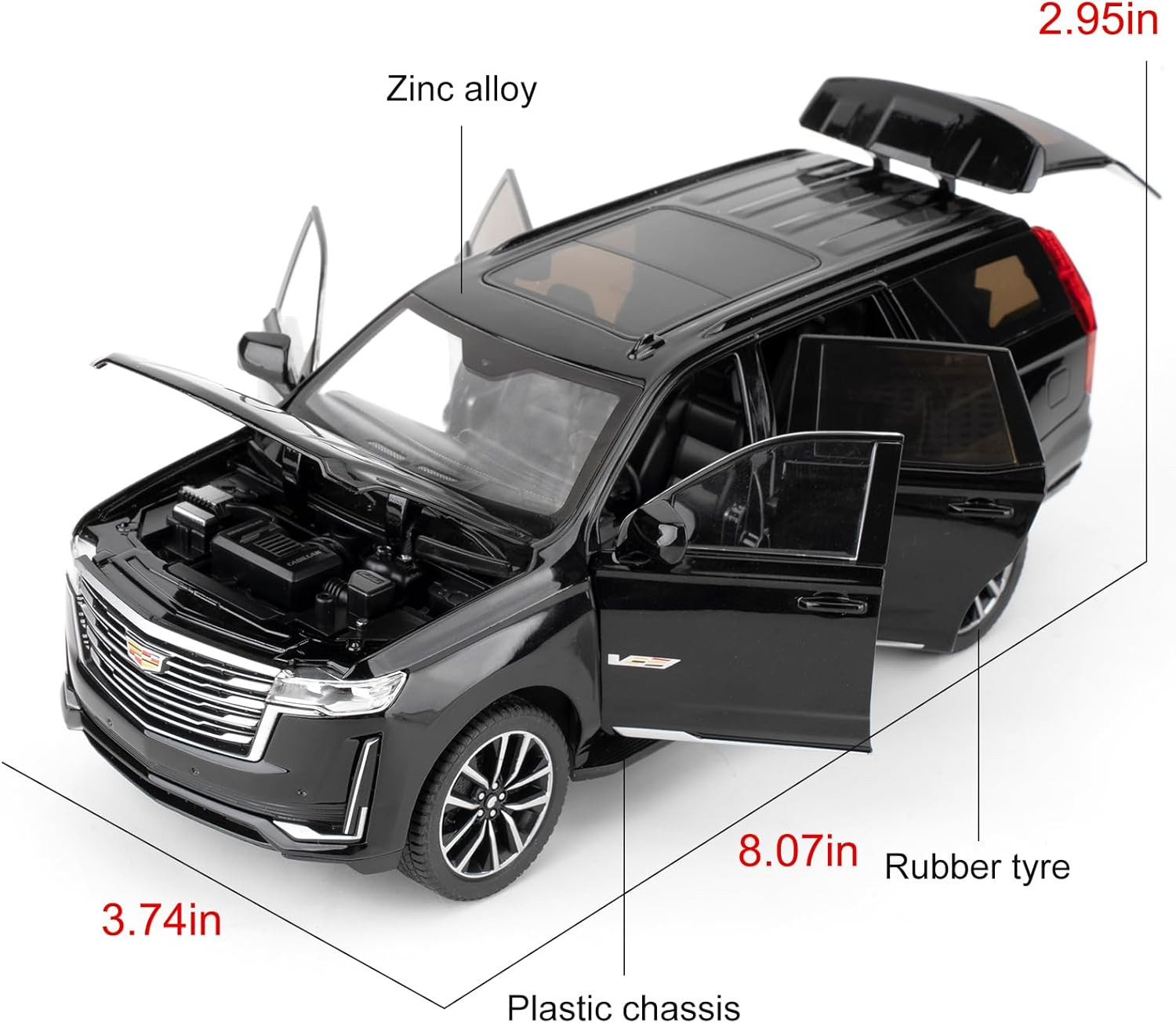 Toy Car Compatible for 1:24 Escalade SUV Model Car, Alloy Pull Back Diecast Coll