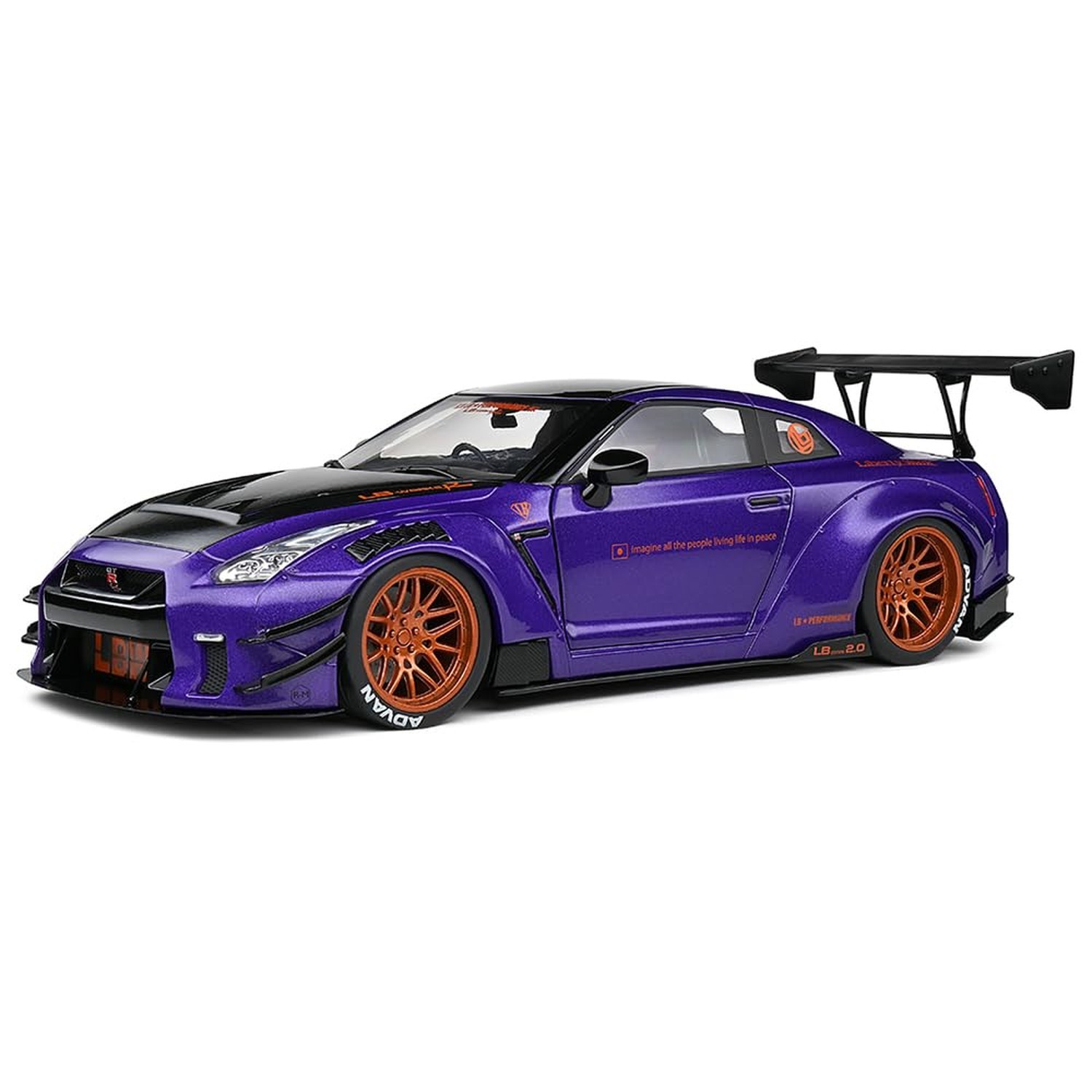 Solido 1:18 Scale Diecast – Nissan GT-R (R35) W/Liberty Walk Body Kit 2.0 Pur…