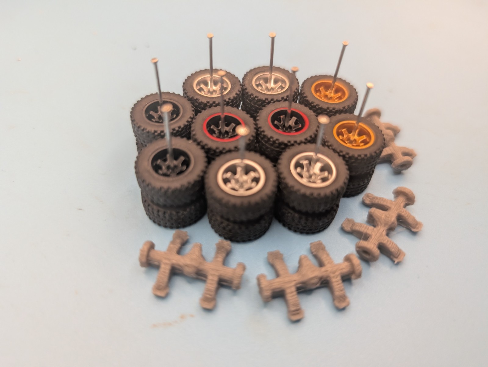 HoT 5 Swap sets Wheels Tires 1/64 Off Road Lifted Truck Real Riders Rubber All