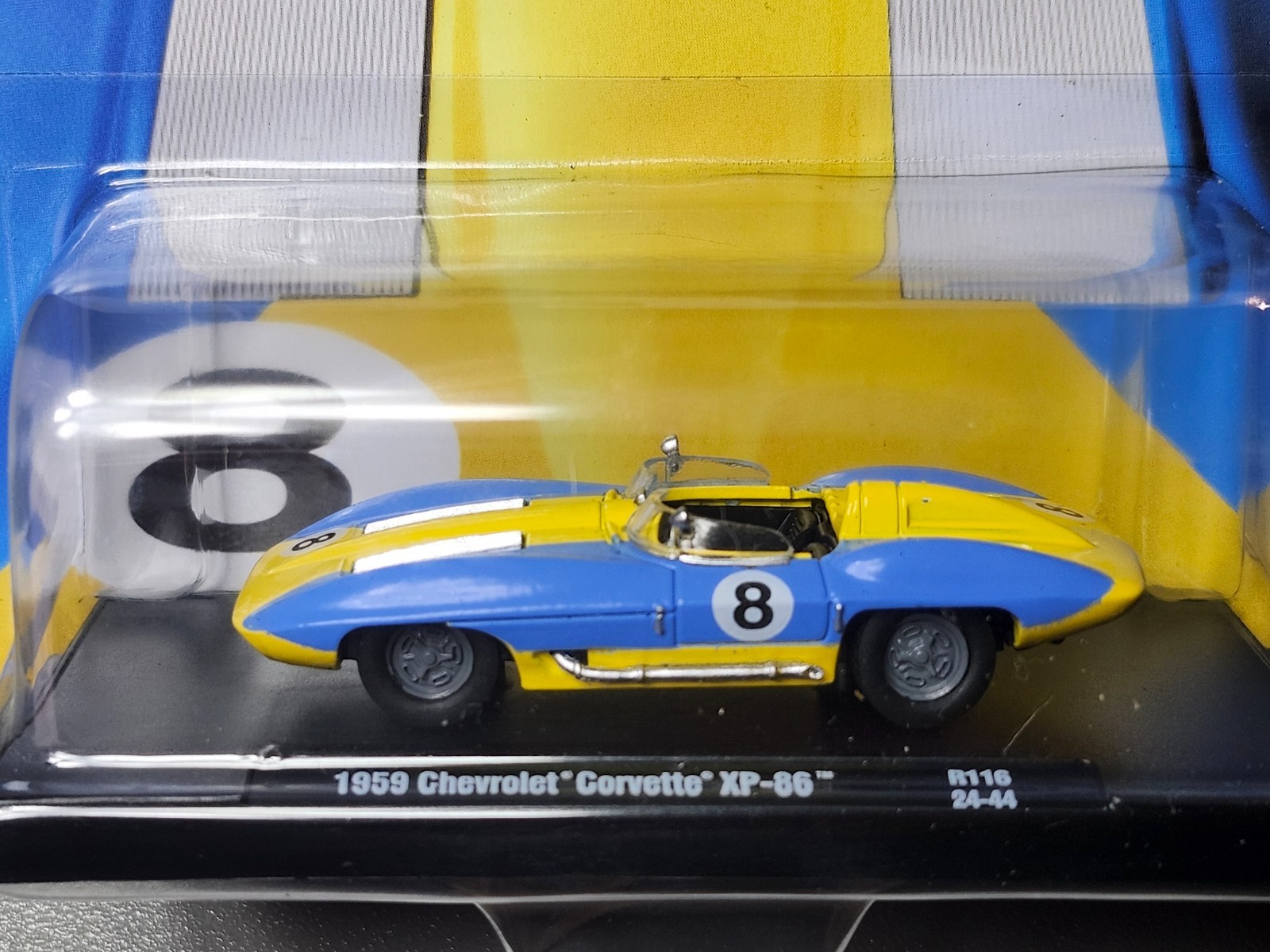 1959 Chevrolet Corvette XP-86 in Blue and Yellow : M2 Machines 1:64 : R116 24-44