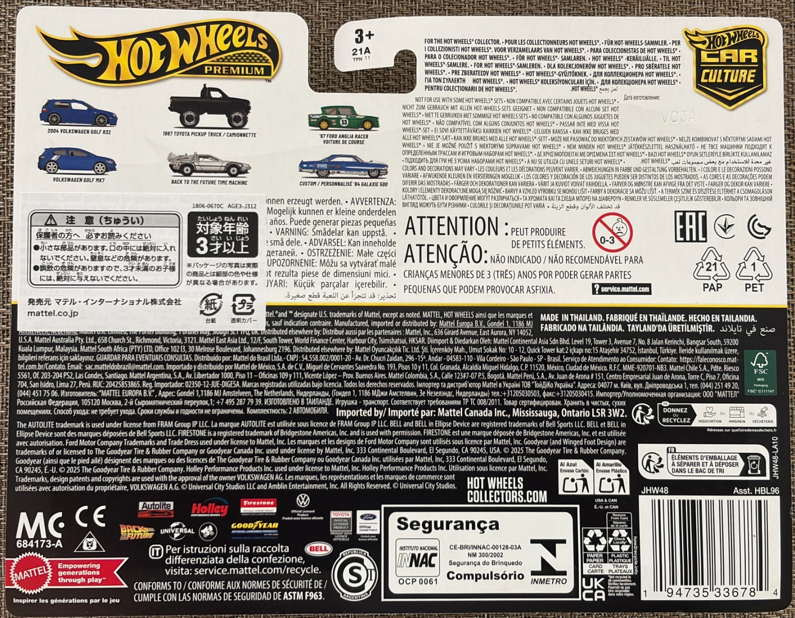 2026 Hot Wheels Premium 2 Pack, Back to the Future Time Machine & Toyota Pickup