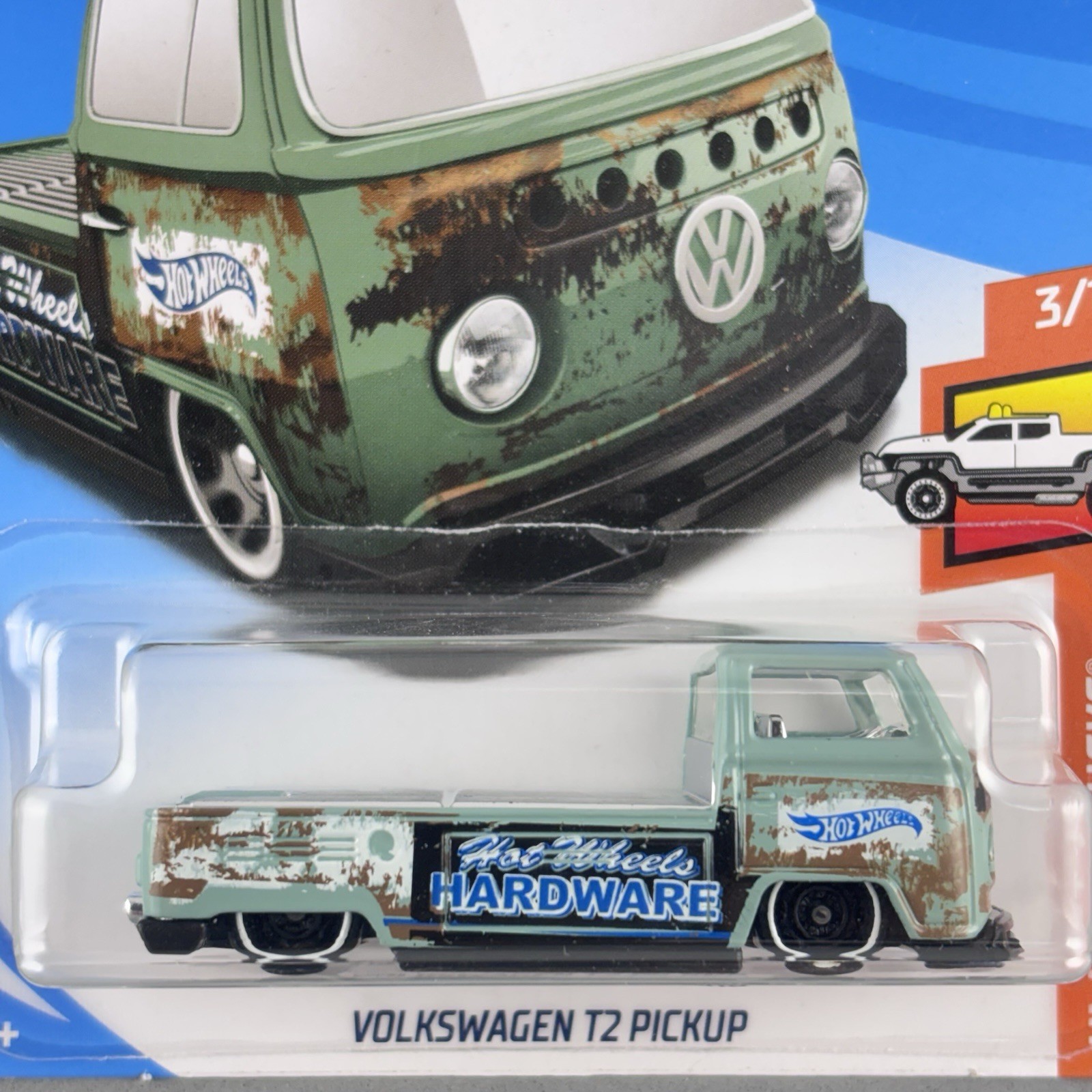 Hot Wheels Volkswagen T2 Pickup Green w/Rust Patina HW Hot Trucks 3/10 #297 2018