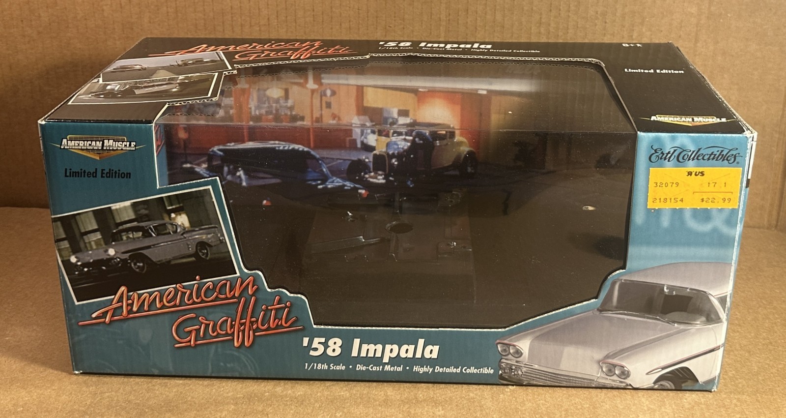 ERTL 1/18 1958 Chevrolet Bel-Air Custom Coupe, White,From American Graffiti Mov