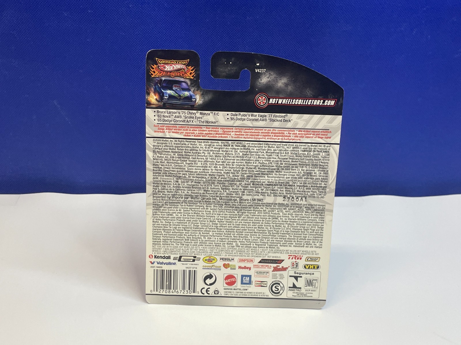 HOT WHEELS 1/64 SCALE DRAG STRIP DEMONS 1963 CHEVY NOVA AWB SNAKE EYES
