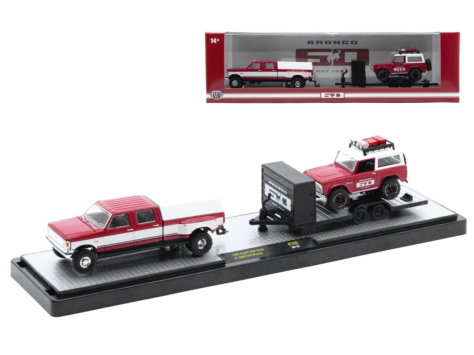 AUTO HAULERS RELEASE 100, 3 TRUCKS SET 1/64 DIECAST MODELS M2 MACHINES 36000-100