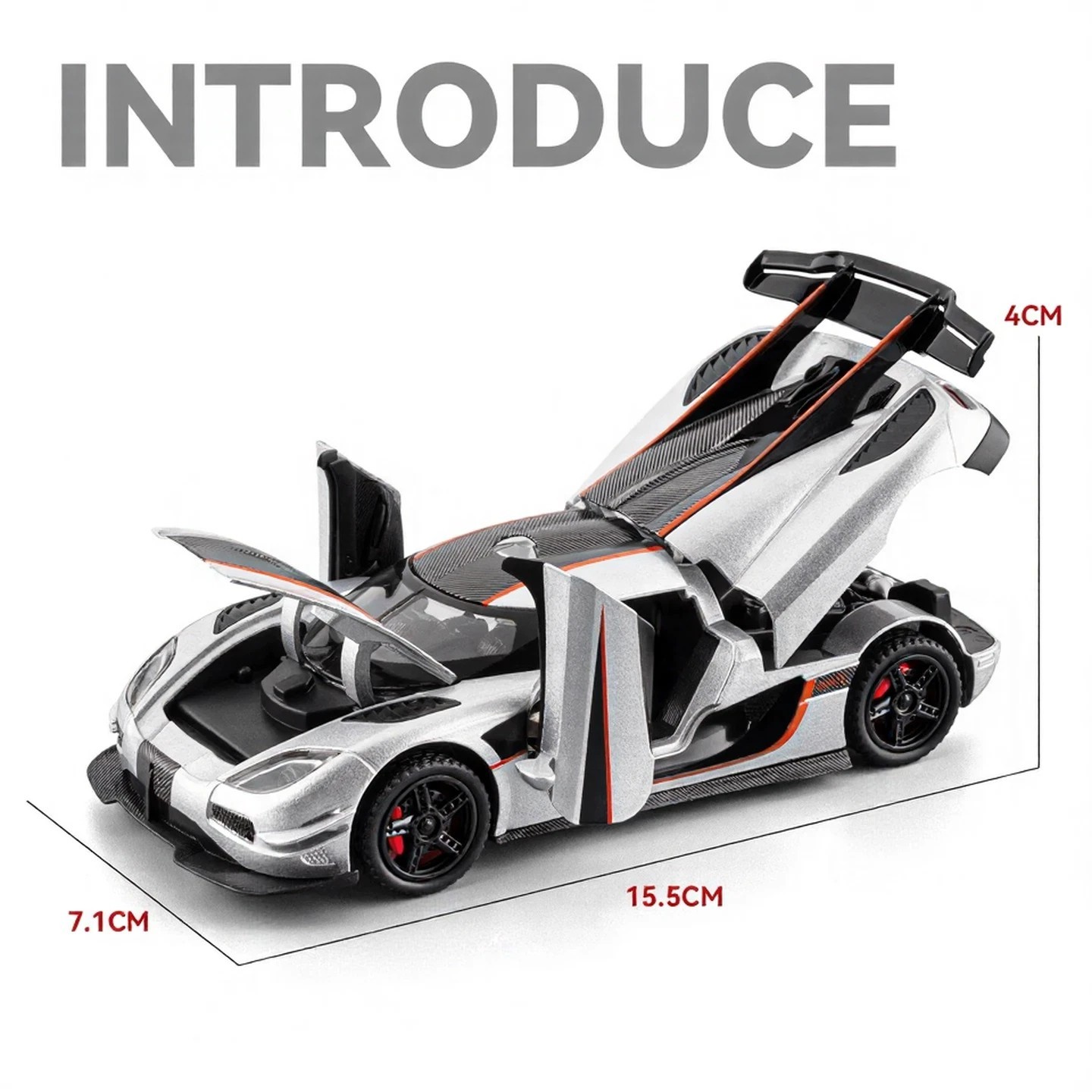 1:32 ONE-1 Alloy Diecast Model Car – Light Sound Toy Supercar Gift