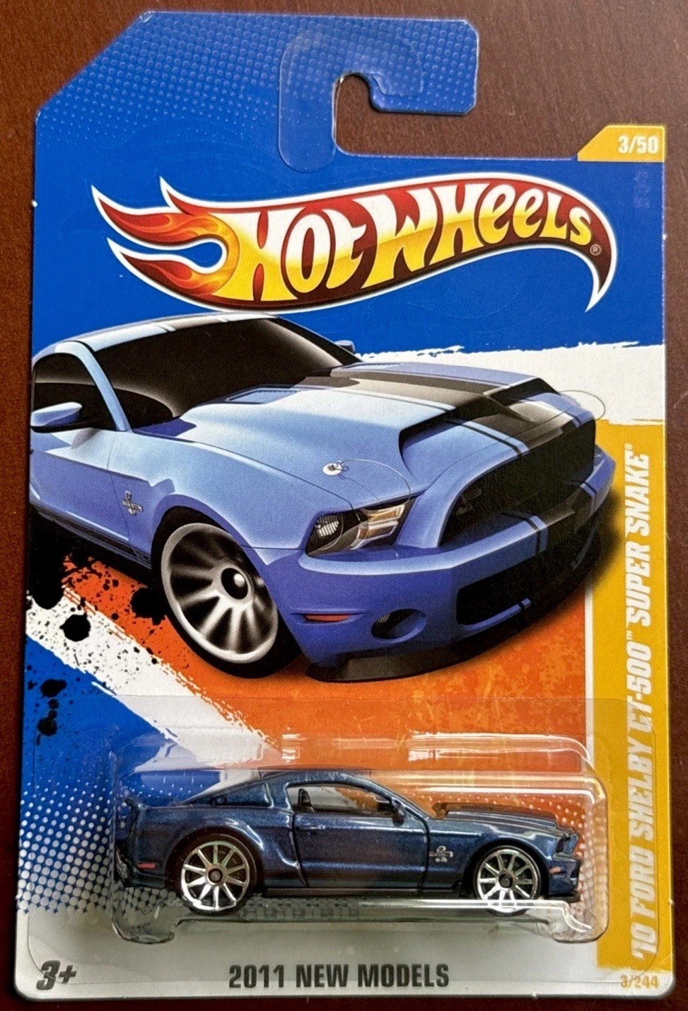 2011 Hot Wheels ‘10 Ford Shelby GT-500 Super Snake Blue/Black NEW MODELS 3/50