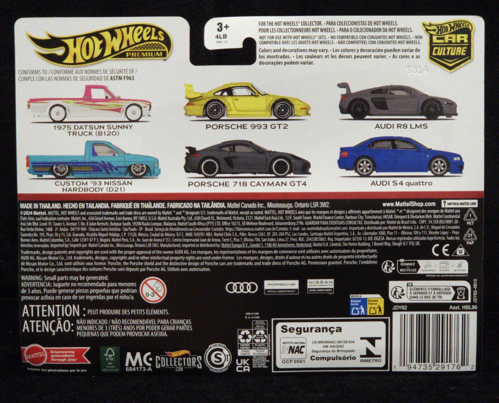 Hot Wheels Audi S4 Quattro & Audi R8 LMS Car Culture Premium 2-Car Set