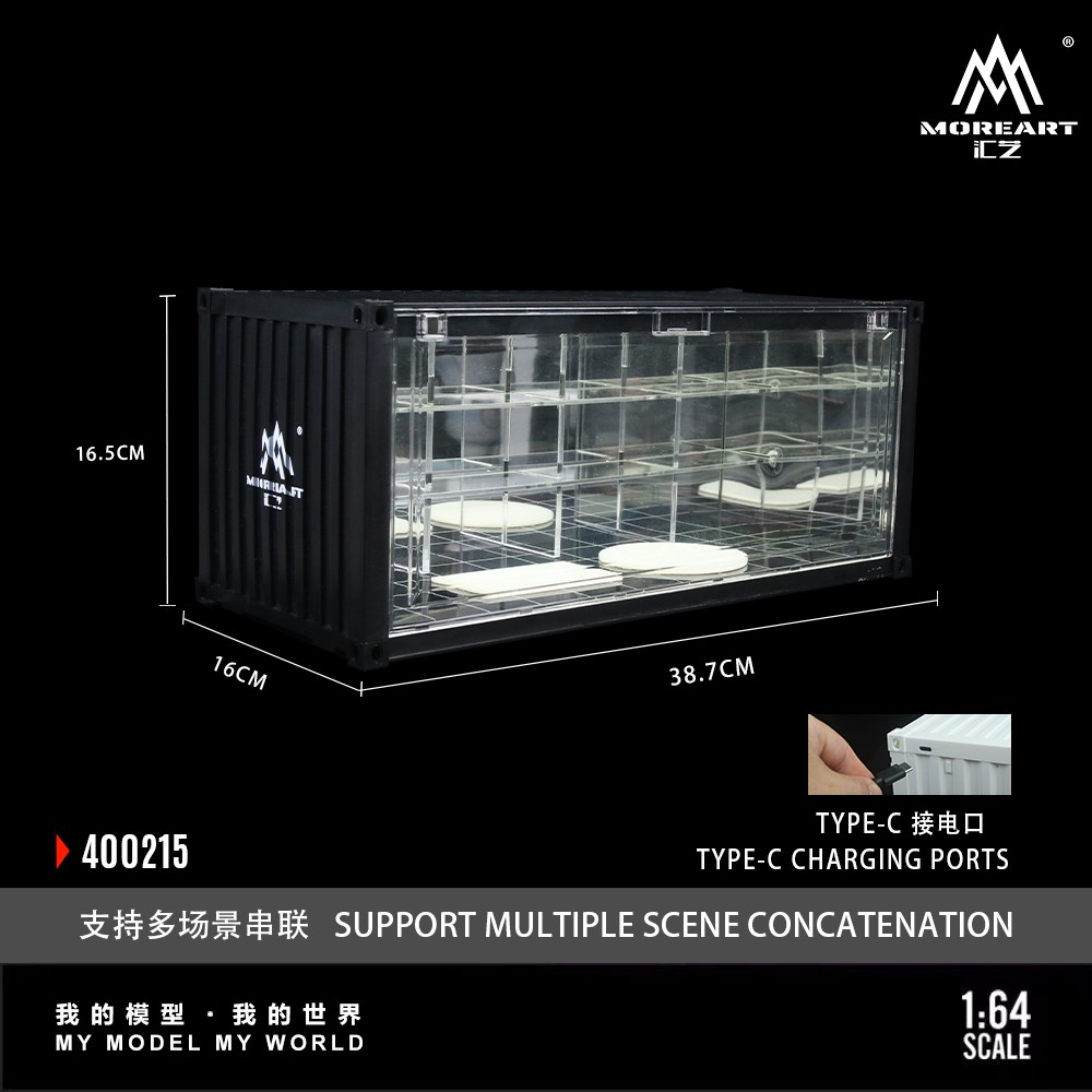 Diorama 1/64 Parking Lot Model LED Lighting Container Garage Building Model US