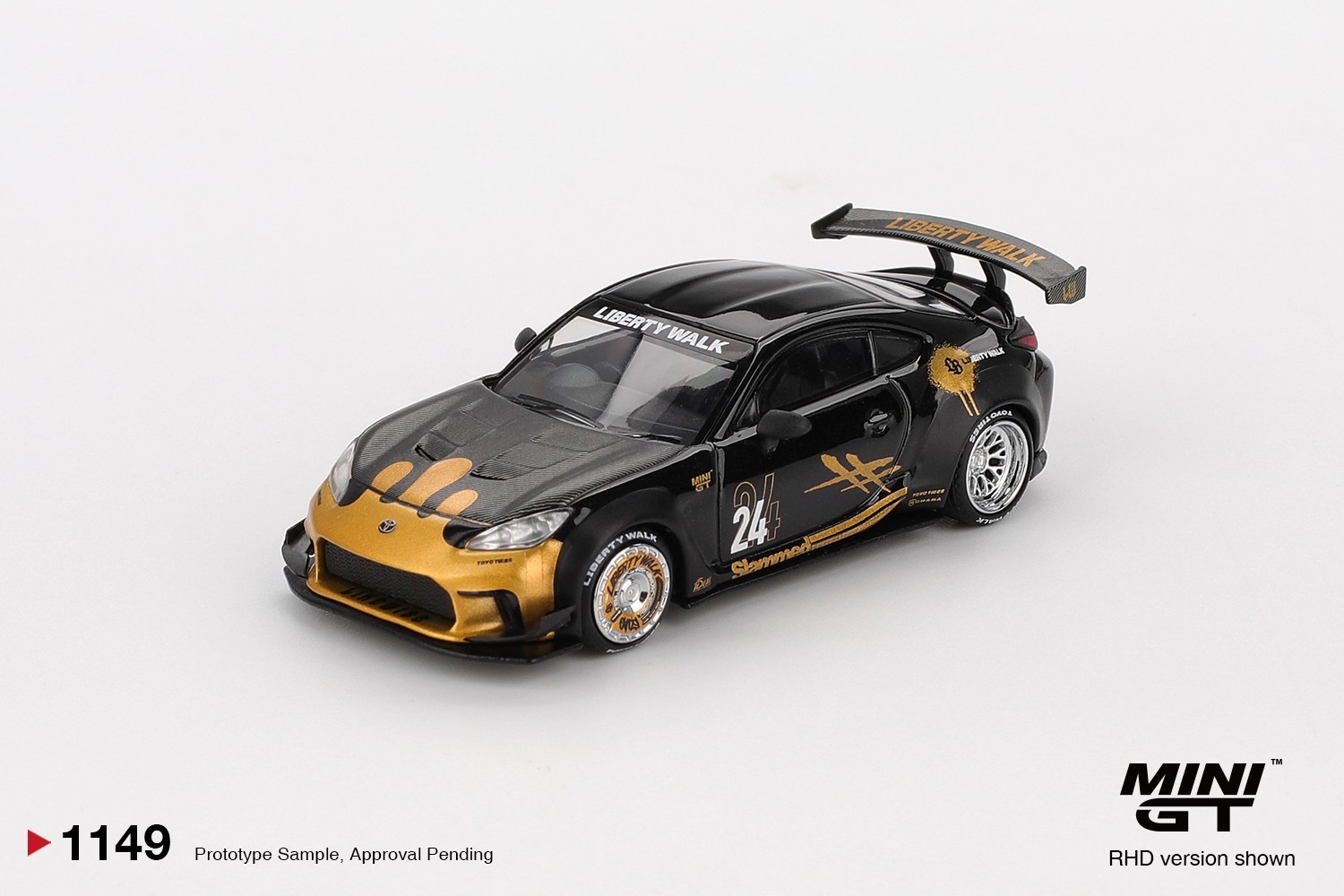 Mini GT 1:64 Toyota GR86 LB Nation Black / Gold #1149