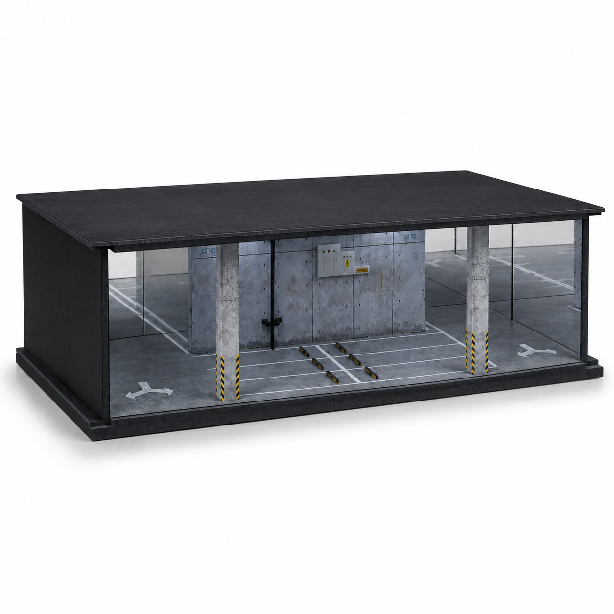 Diorama 1/64 Diecast Garage Model LED Lighting Parking Lot Display Case Scene