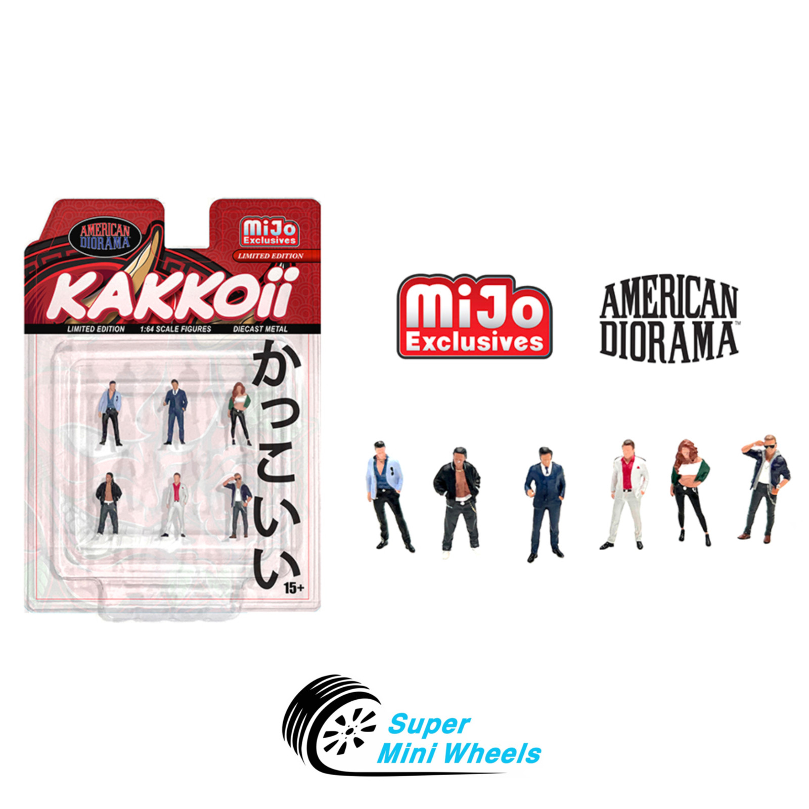 American Diorama 1:64 – Kakkoii Figures – 6 pcs Set – Metal – AD-2425MJ