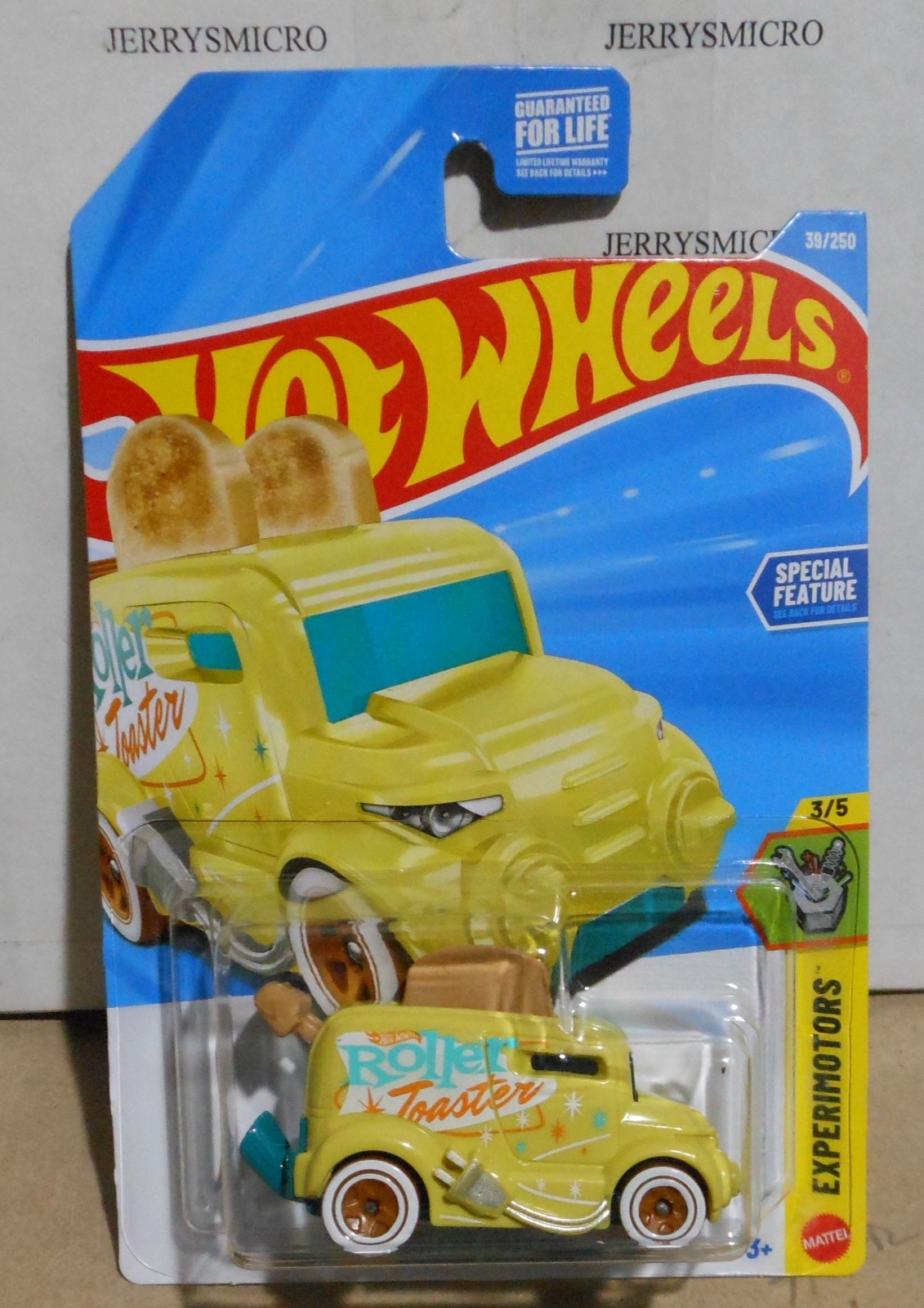 HOT WHEELS EXPERIMOTORS SEREIES ROLLER TOASTER IN YELLOW #3/5- #39/250